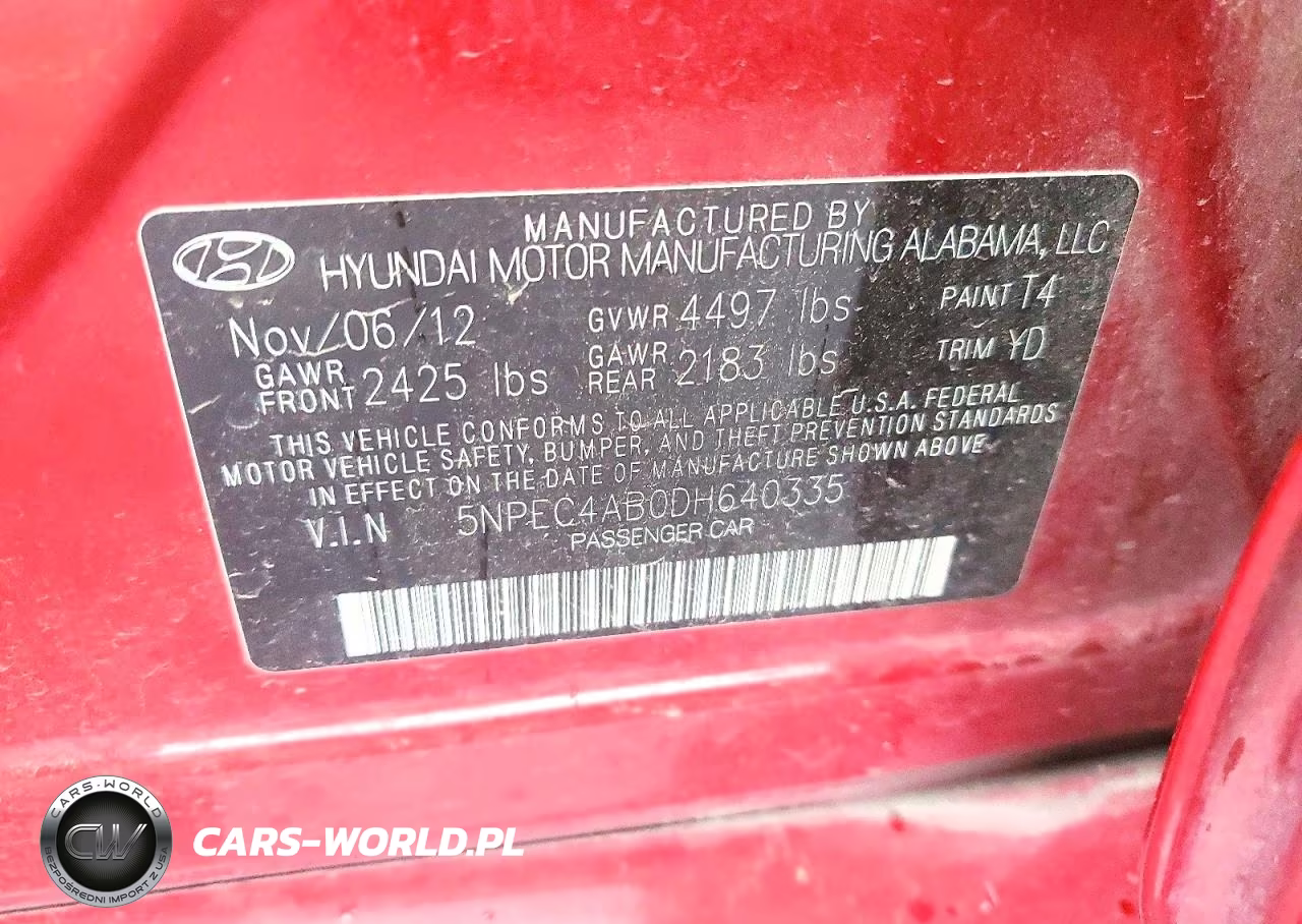 2013 Hyundai Sonata Limited 2.0T VIN:5NPEC4AB0DH640335 - 12