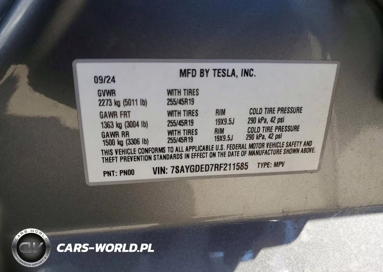 2024 Tesla Model Y VIN:7SAYGDED7RF211585 - 13