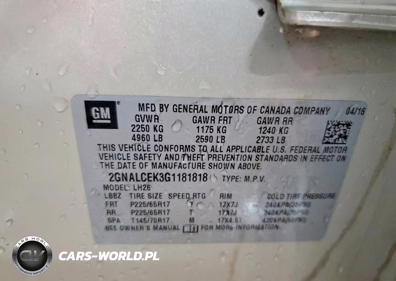 2016 Chevrolet Equinox Lt VIN:2GNALCEK3G1181818 - 12