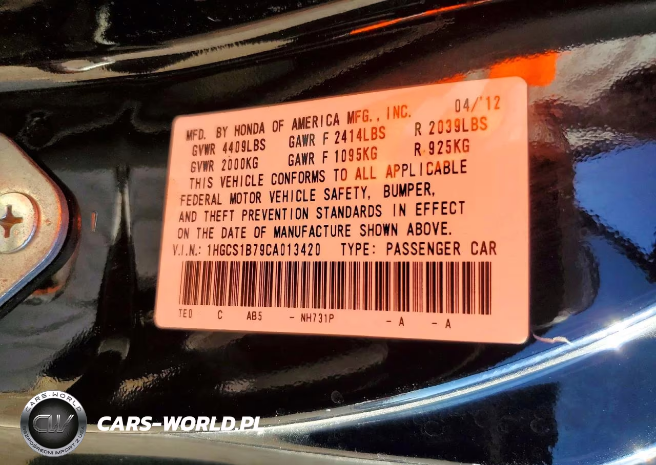 2012 Honda Accord Ex VIN:1HGCS1B79CA013420 - 13