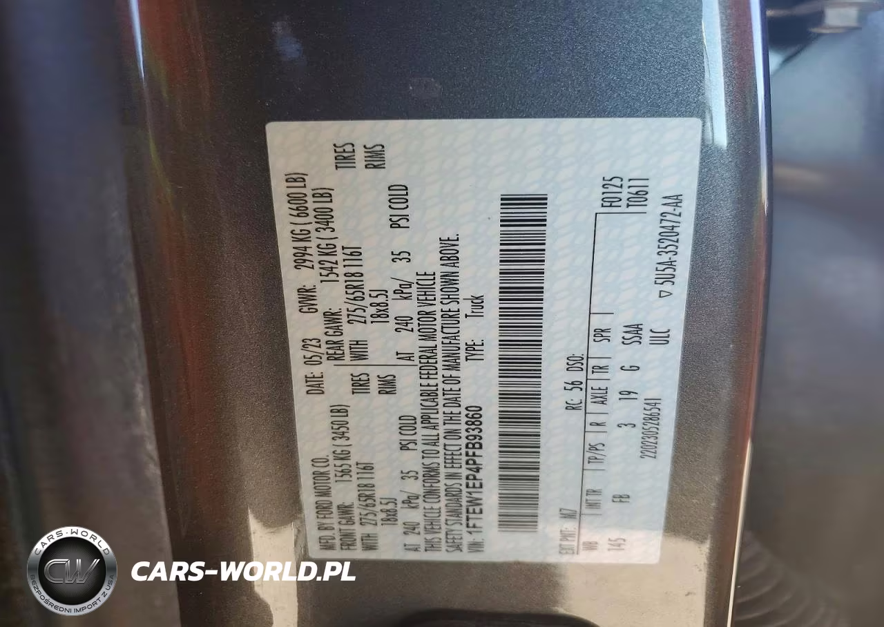 2023 Ford F150 Supercrew VIN:1FTEW1EP4PFB93860 - 12