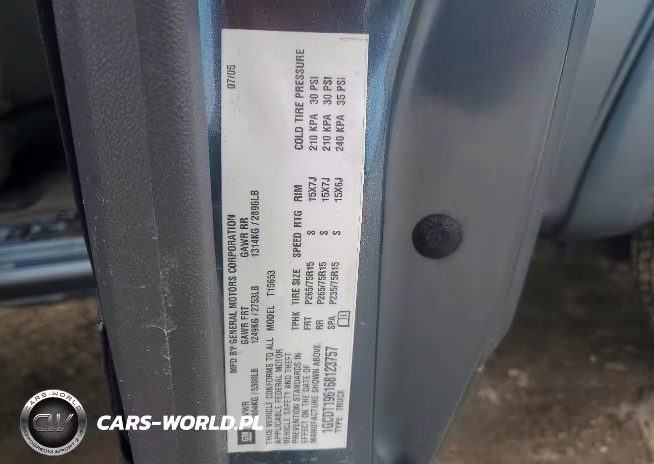 2006 Chev Colorado VIN:1GCDT196168123757 - 12