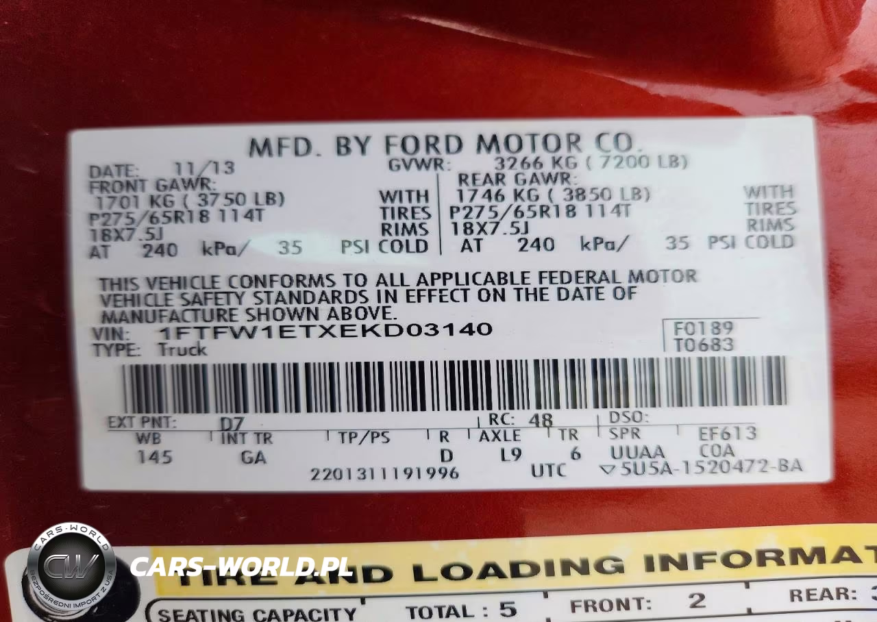 2014 Ford F150 Supercrew VIN:1FTFW1ETXEKD03140 - 12