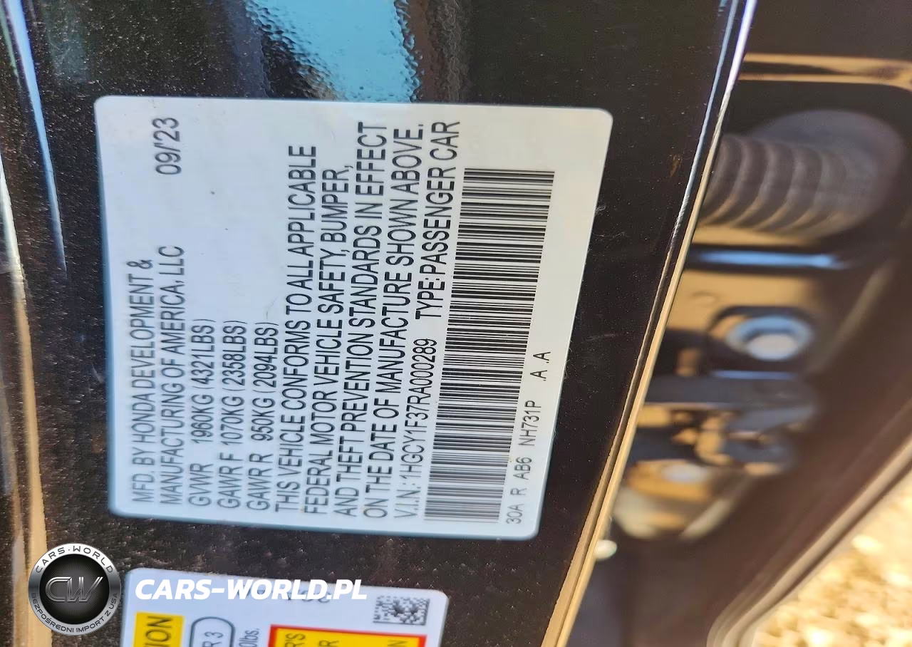 2024 Honda Accord Ex VIN:1HGCY1F37RA000289 - 12