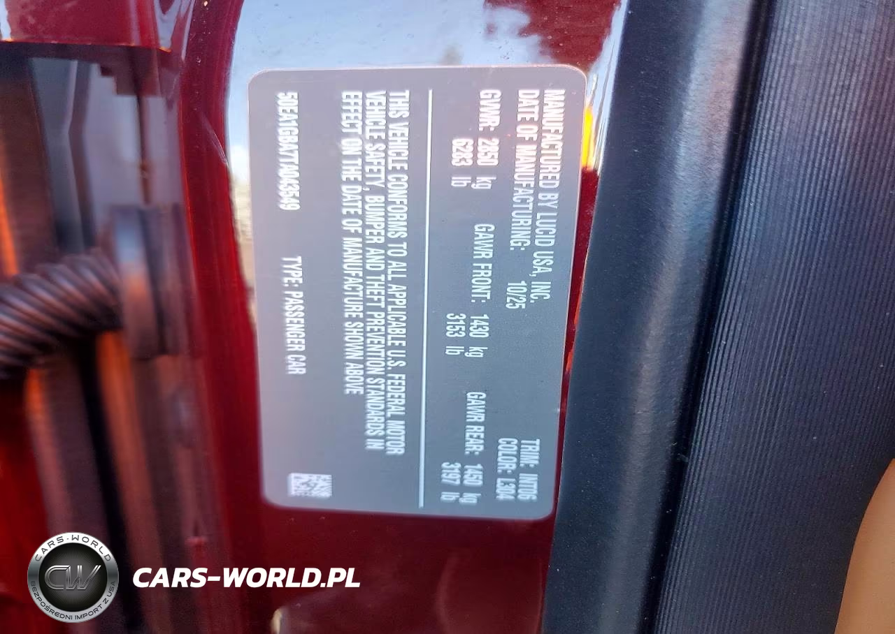 2026 Lucid Motors Air Grand Touring VIN:50EA1GBA7TA043549 - 12