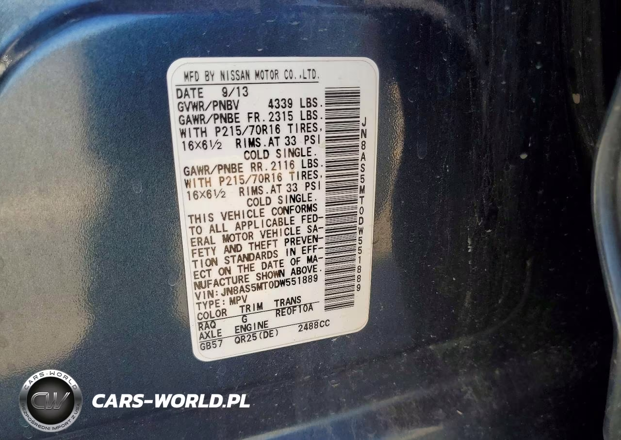 2013 Nissan Rogue S VIN:JN8AS5MT0DW551889 - 13