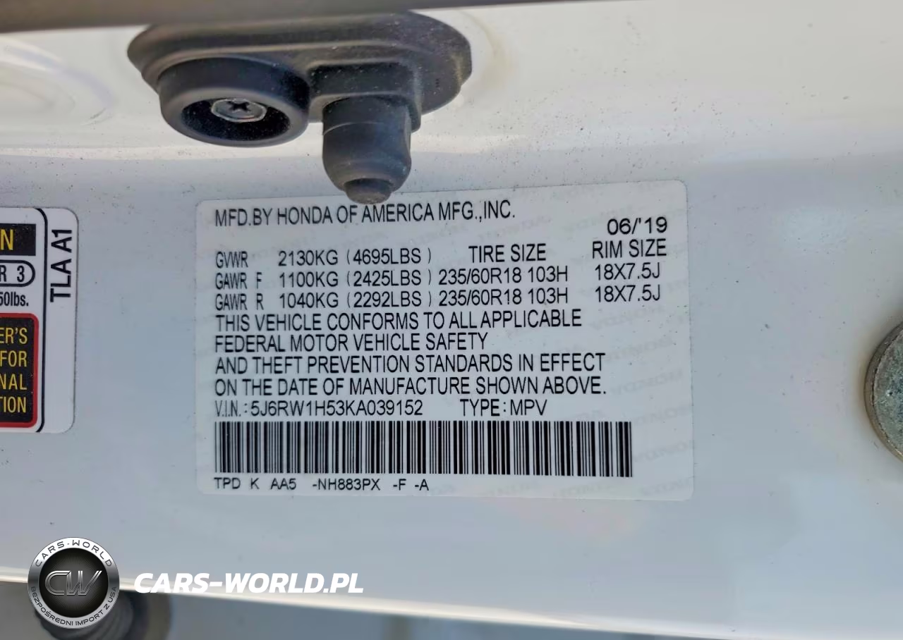 2019 Honda Cr-V Ex VIN:5J6RW1H53KA039152 - 13