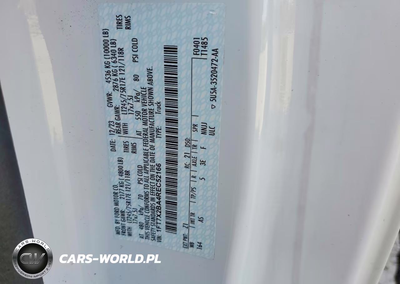 2024 Ford F250 Super Duty VIN:1FT7X2BA4REC52166 - 12