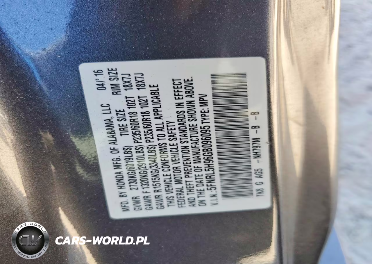 2016 Honda Odyssey VIN:5FNRL5H96GB096095 - 13