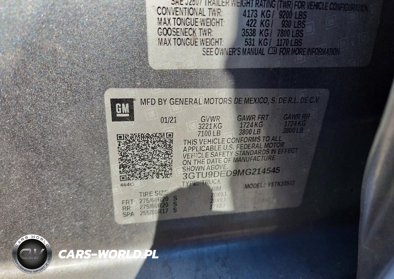 2021 GMC Sierra K1500 Slt VIN:3GTU9DED9MG214545 - 13