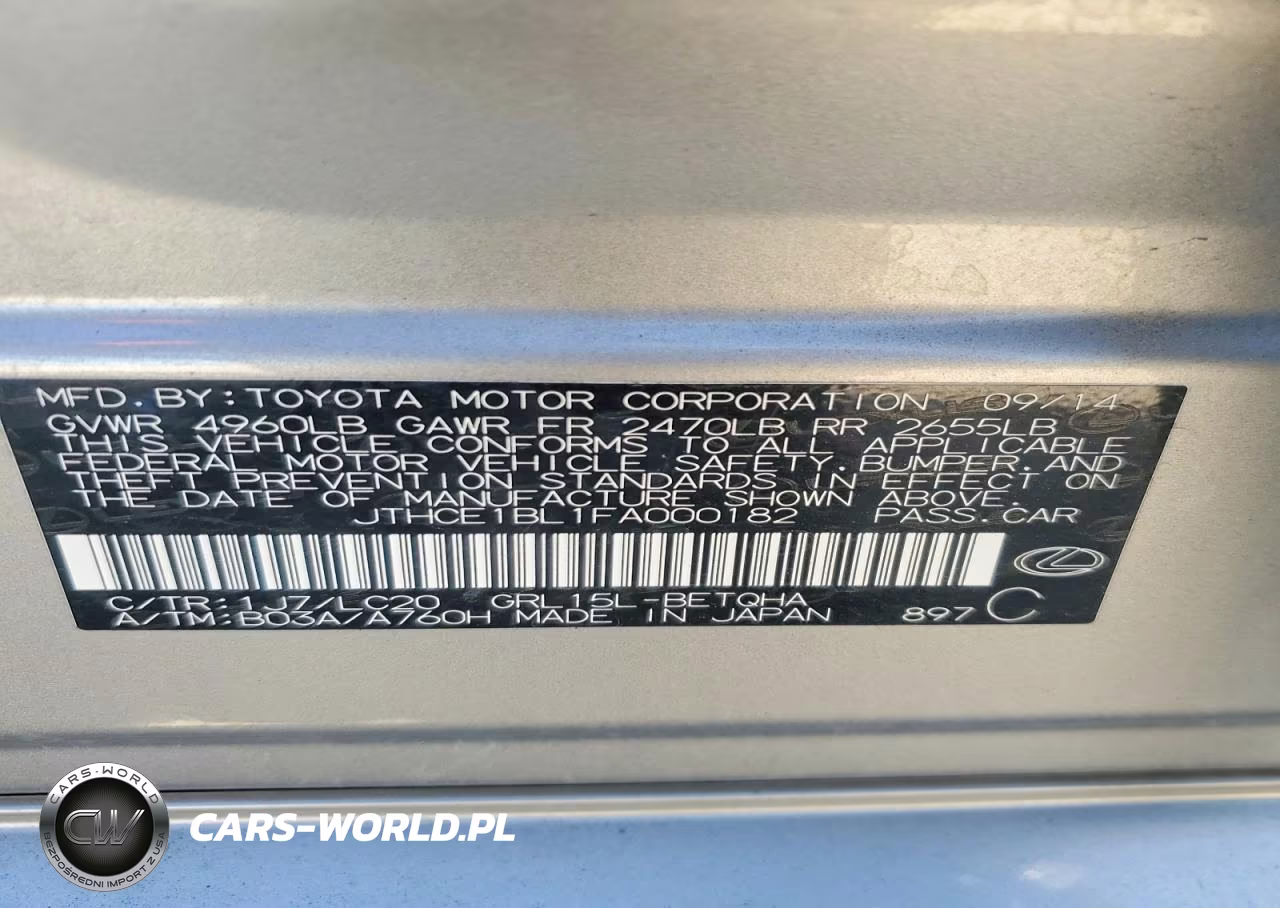 2015 Lexus Gs 350 VIN:JTHCE1BL1FA000182 - 12