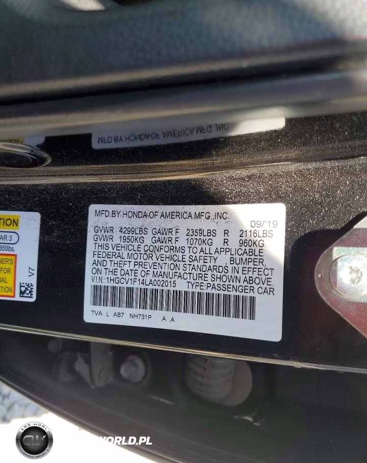 2020 Honda Accord Lx VIN:1HGCV1F14LA002015 - 12