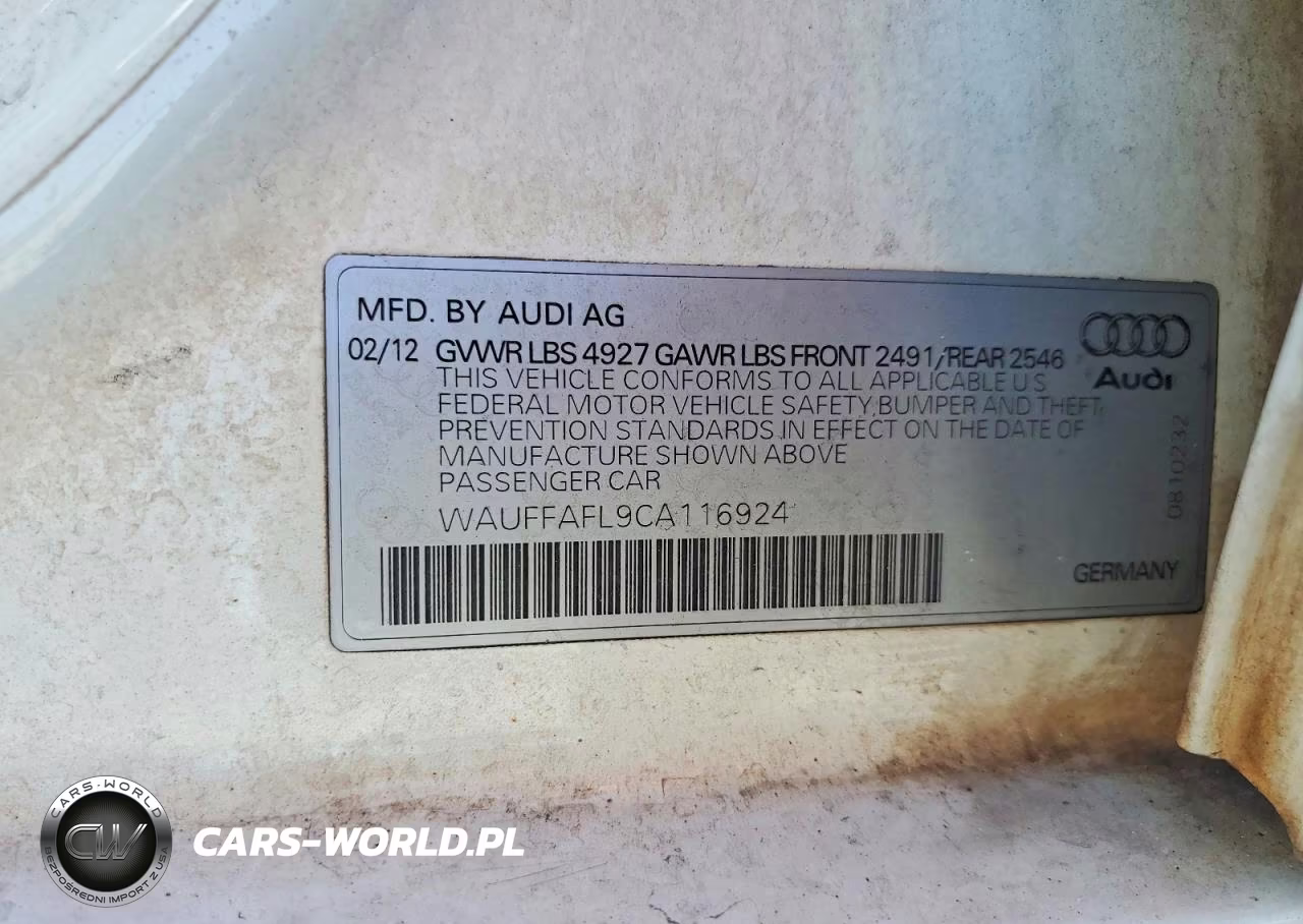 2012 Audi A4 Premium Plus VIN:WAUFFAFL9CA116924 - 12