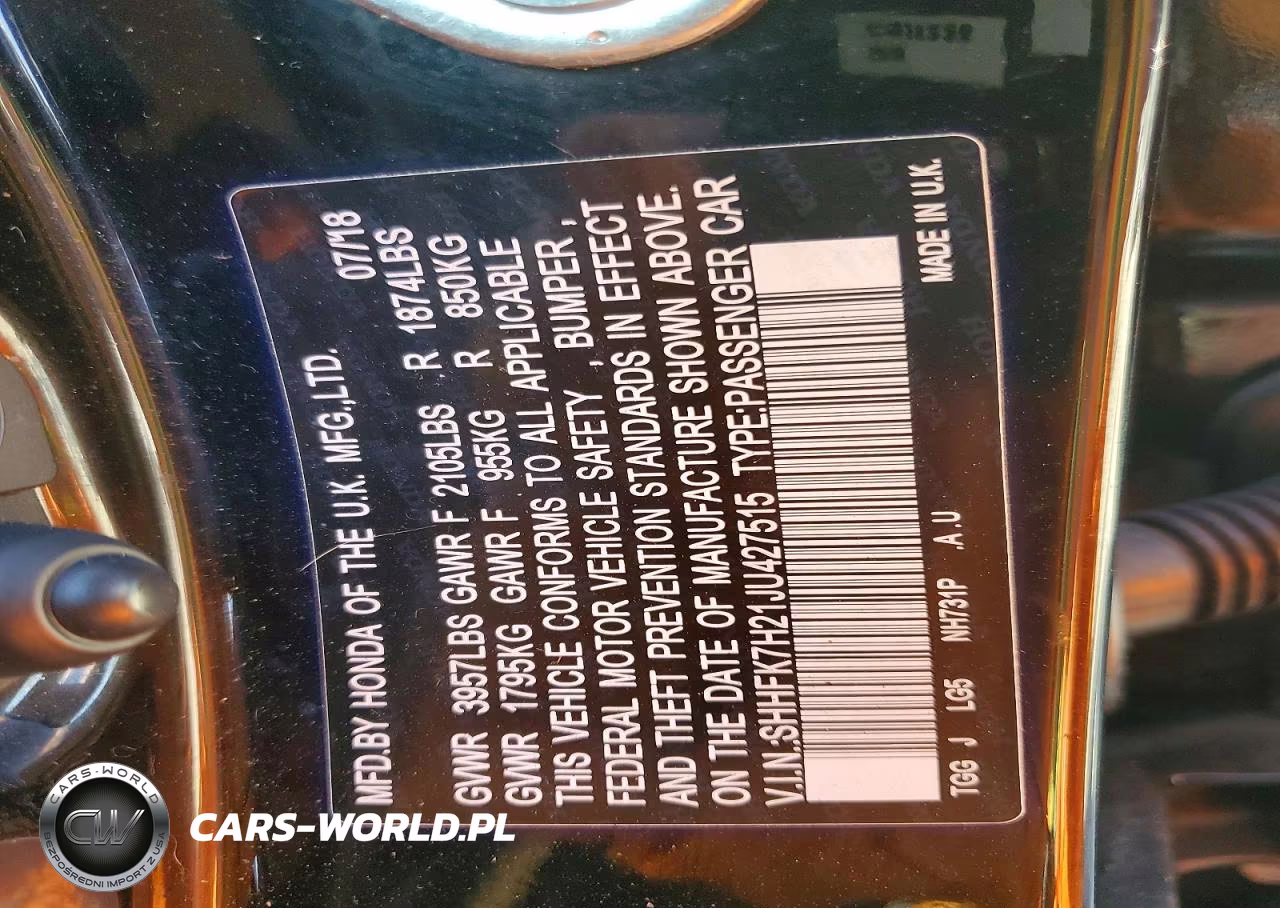 2018 Honda Civic Lx VIN:SHHFK7H21JU427515 - 13