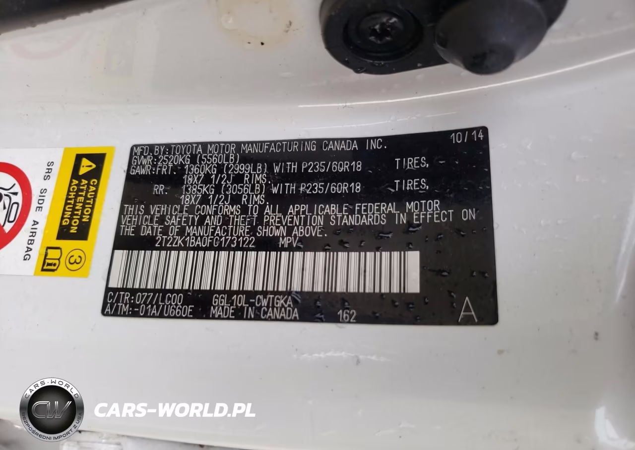 2015 Lexus Rx 350 VIN:2T2ZK1BA0FC173122 - 10