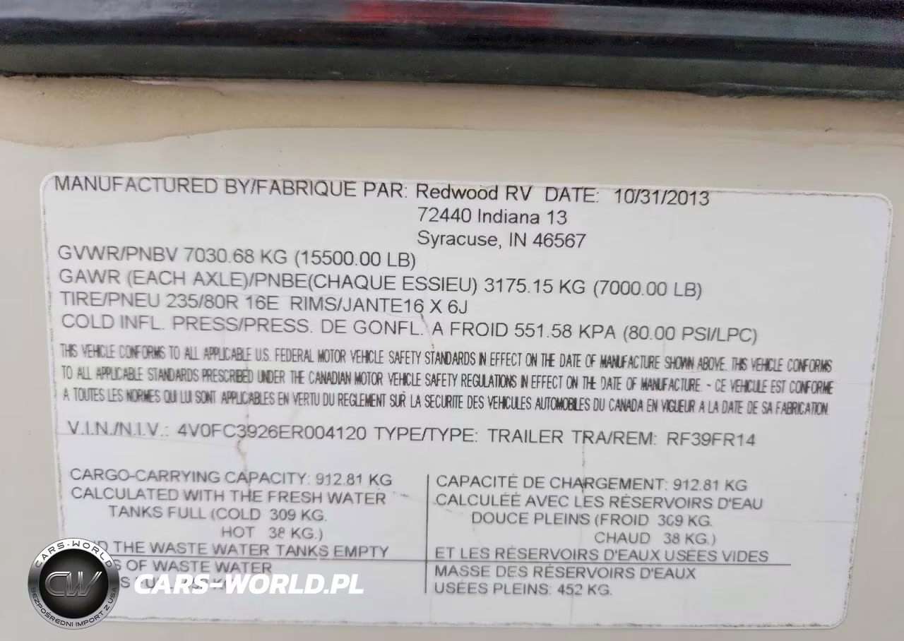 2014 Redwood Rushmore Camper VIN:4V0FC3926ER004120 - 10