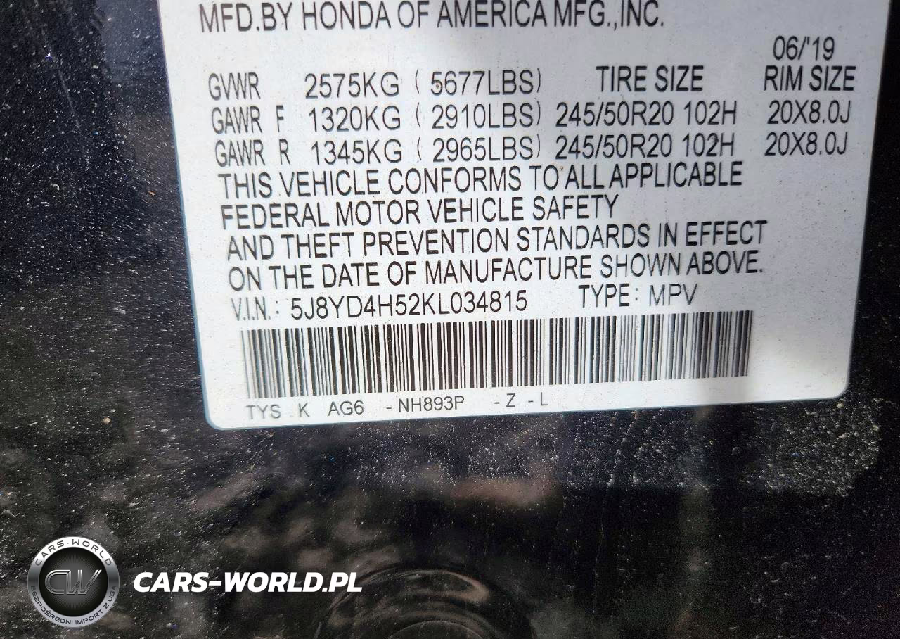2019 Acura Mdx Technology VIN:5J8YD4H52KL034815 - 13