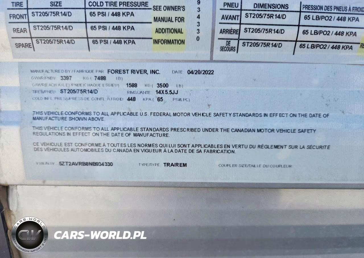 2022 Forest River Avenger Camper VIN:5ZT2AVRB8NB934330 - 10