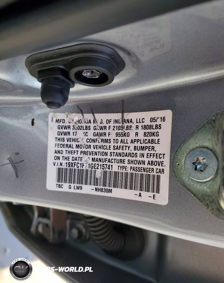 2016 Honda Civic Exl VIN:19XFC1F71GE215741 - 12