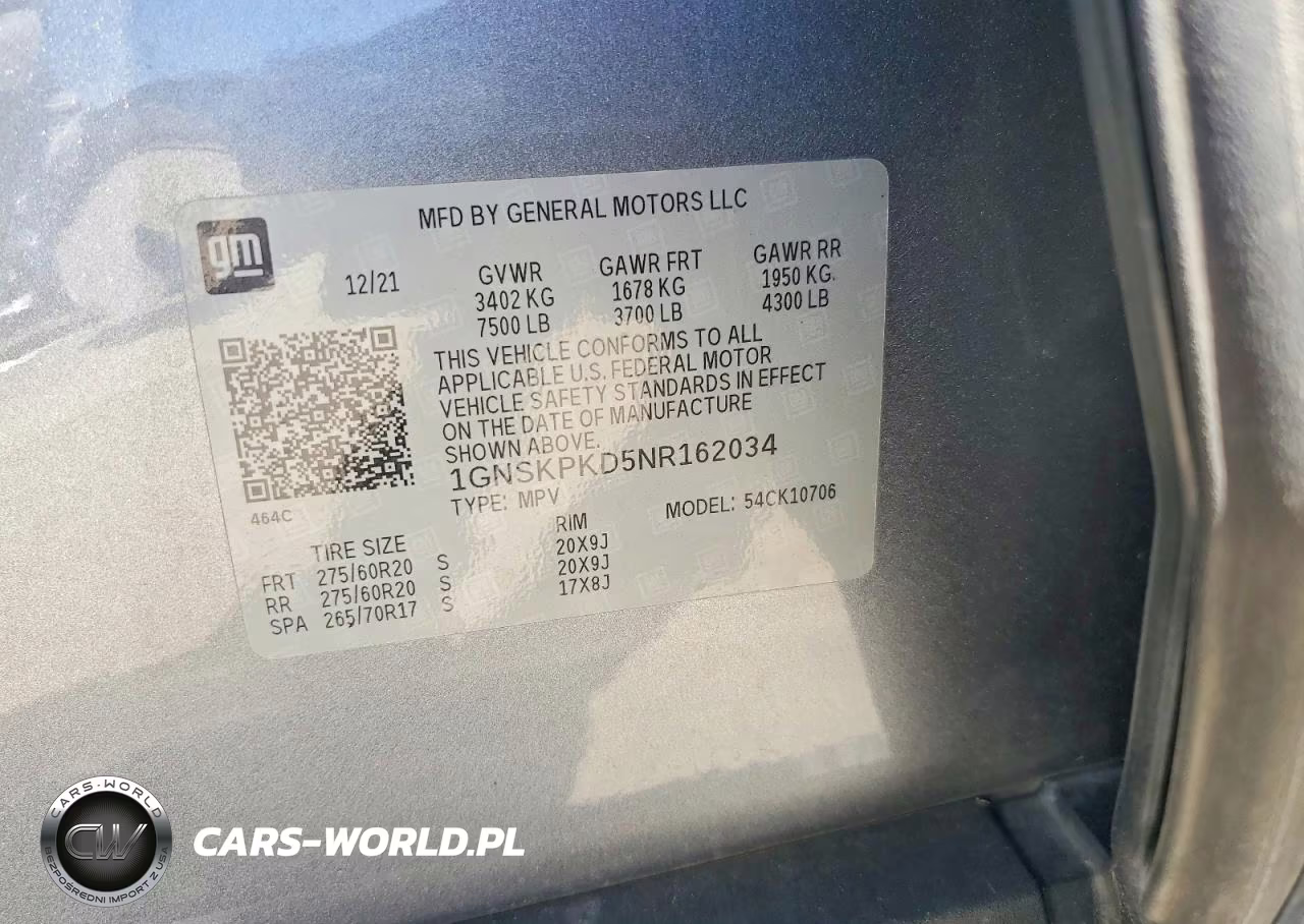 2022 Chevrolet Tahoe K1500 Z71 VIN:1GNSKPKD5NR162034 - 13
