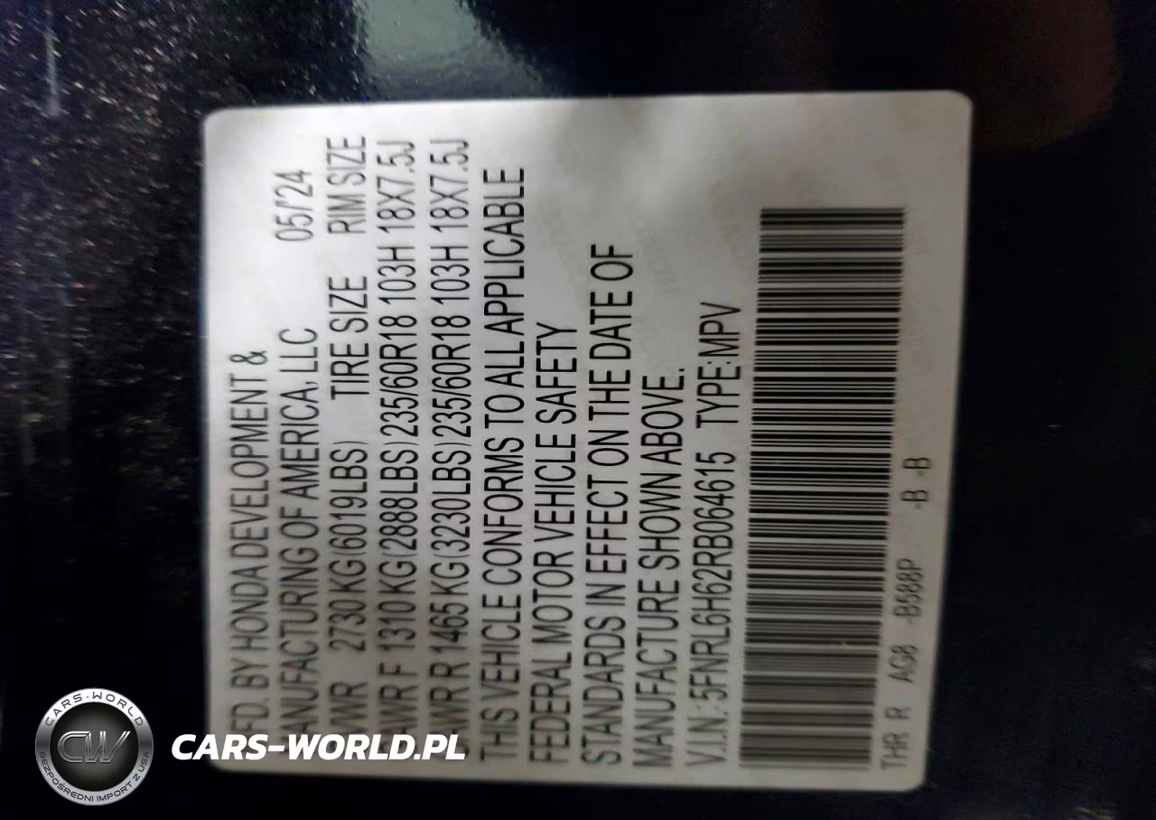 2024 Honda Odyssey Exl VIN:5FNRL6H62RB064615 - 13