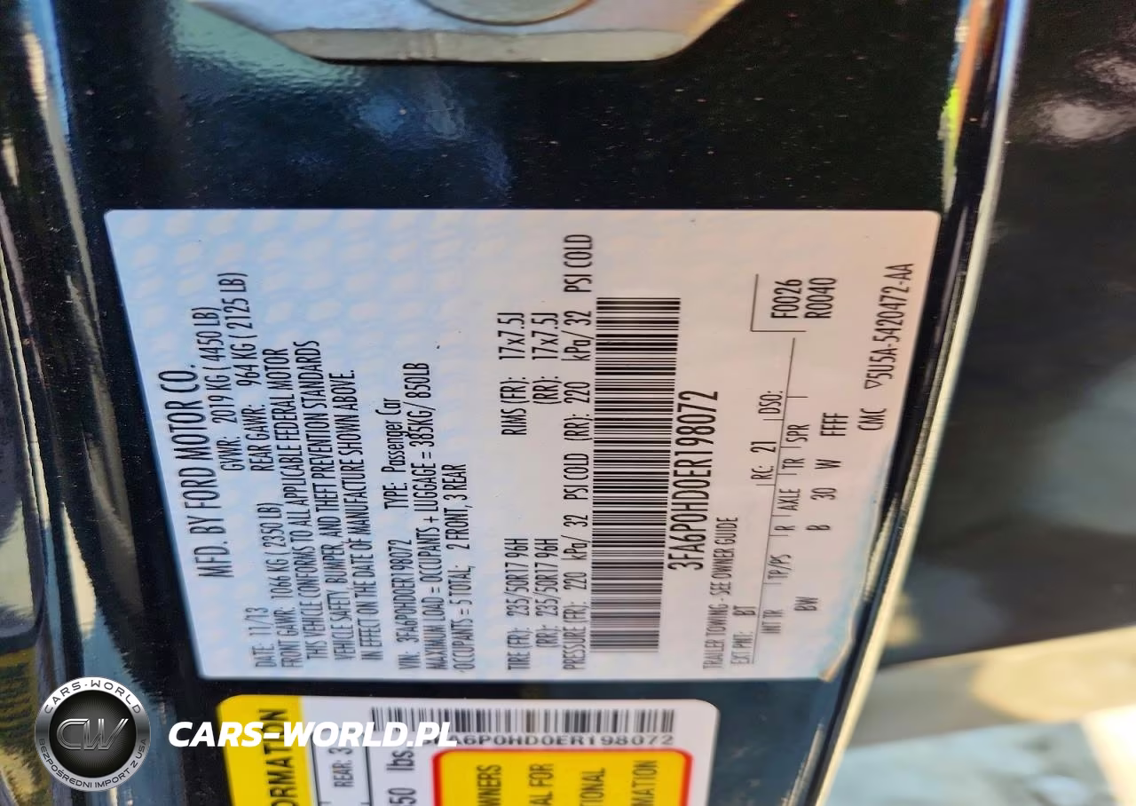 2014 Ford Fusion Se VIN:3FA6P0HD0ER198072 - 12
