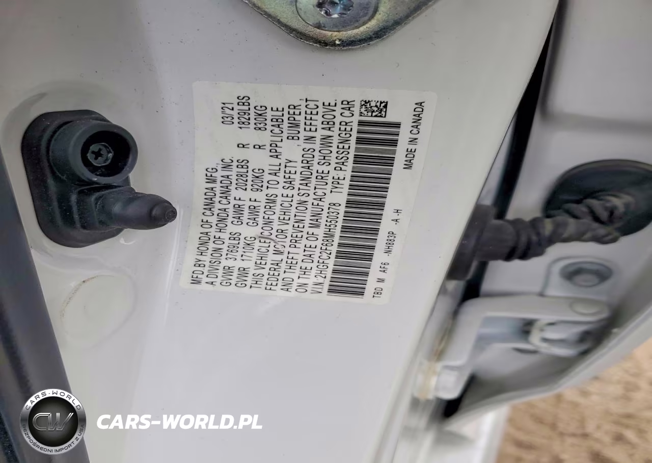 2021 Honda Civic Lx VIN:2HGFC2F68MH550378 - 12