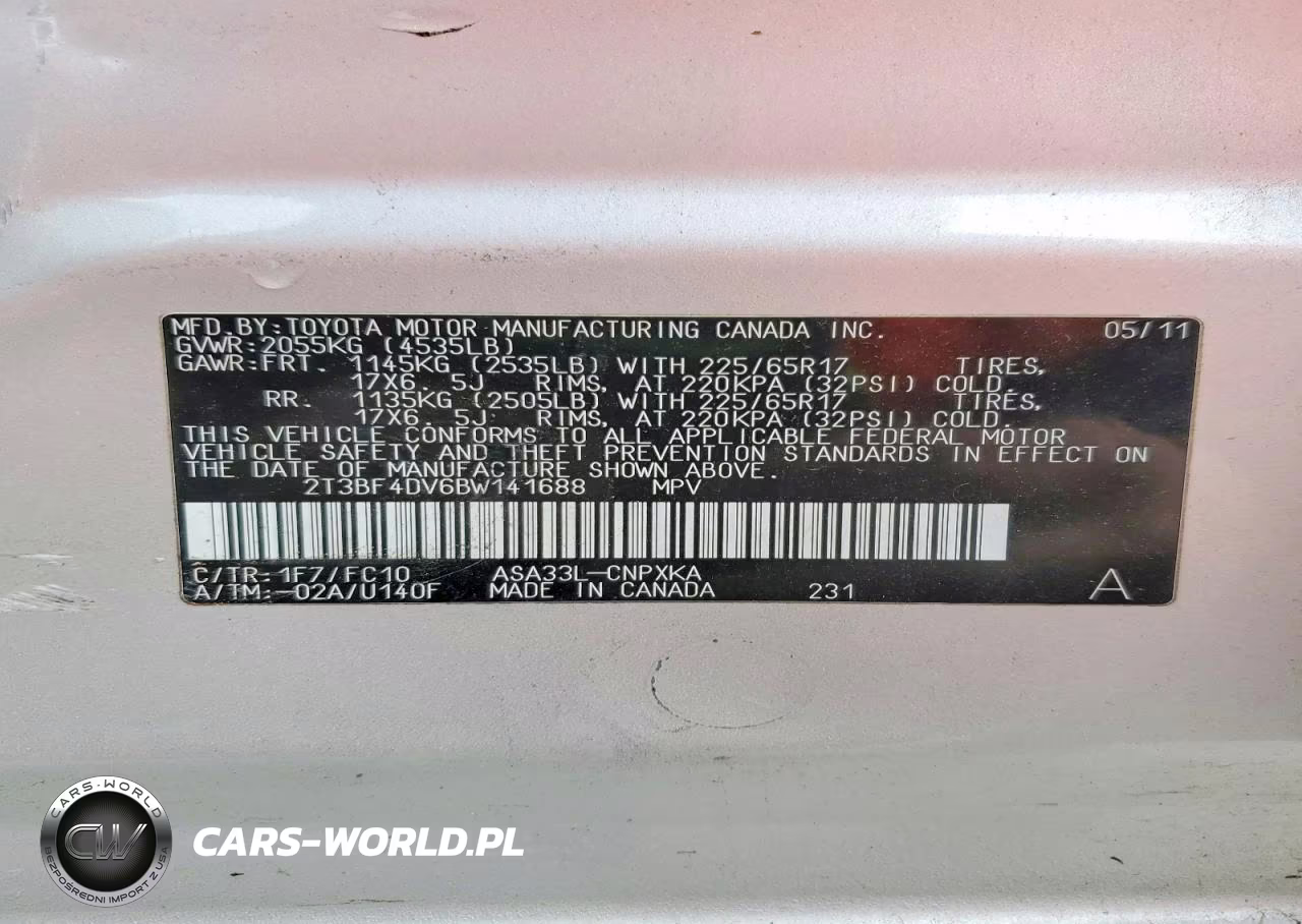 2011 Toyota Rav4 Base VIN:2T3BF4DV6BW141688 - 13
