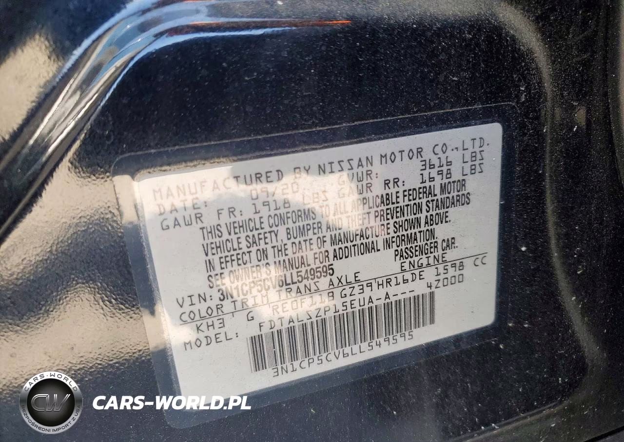 2020 Nissan Kicks Sv VIN:3N1CP5CV6LL549595 - 13