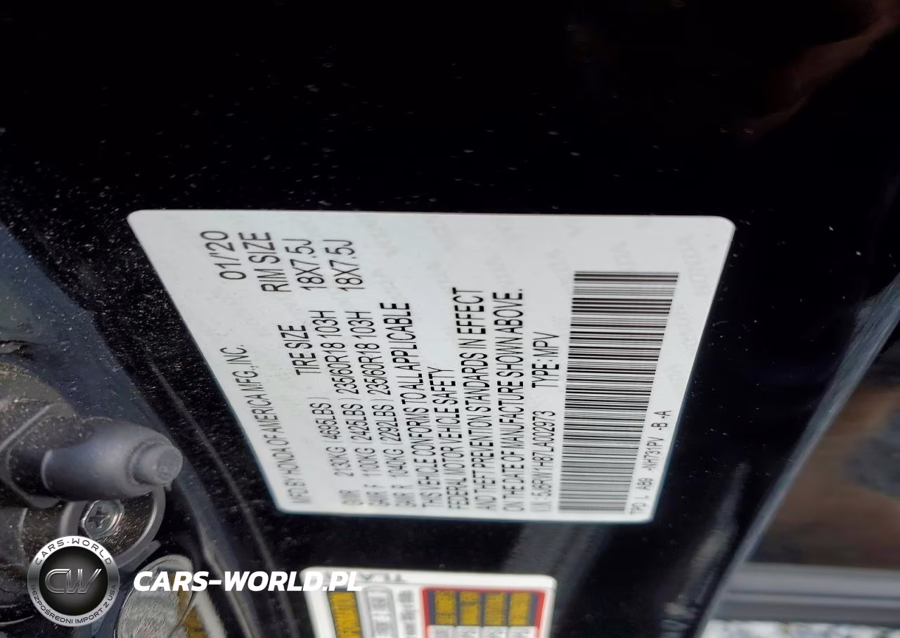 2020 Honda Cr-V Exl VIN:5J6RW1H87LA002973 - 13