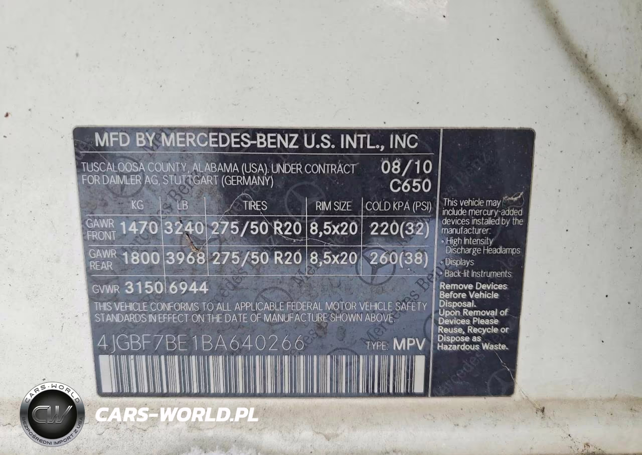2011 Mercedes Benz Gl-Class VIN:4JGBF7BE1BA640266 - 13