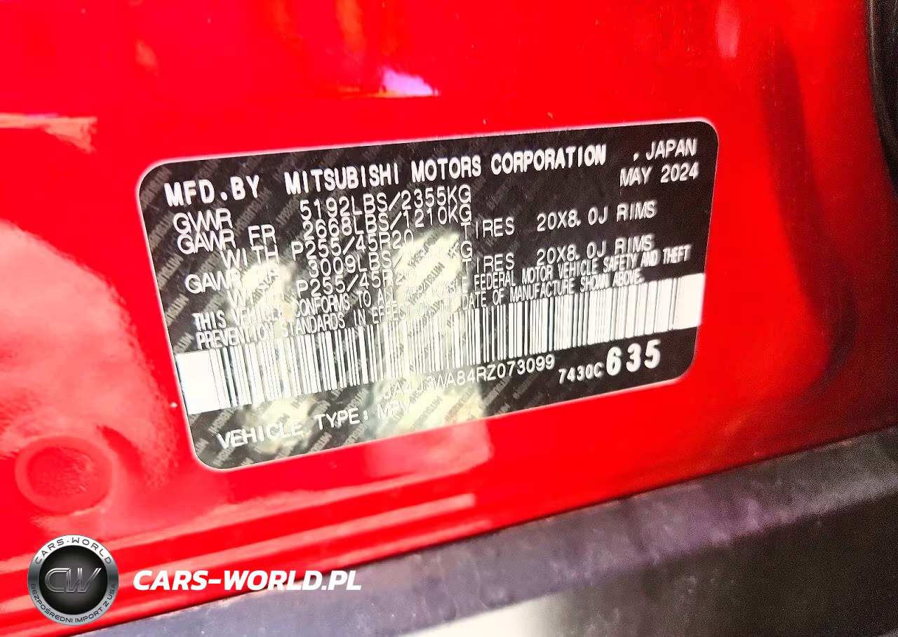 2024 Mitsubishi Outlander Sel VIN:JA4J3WA84RZ073099 - 12