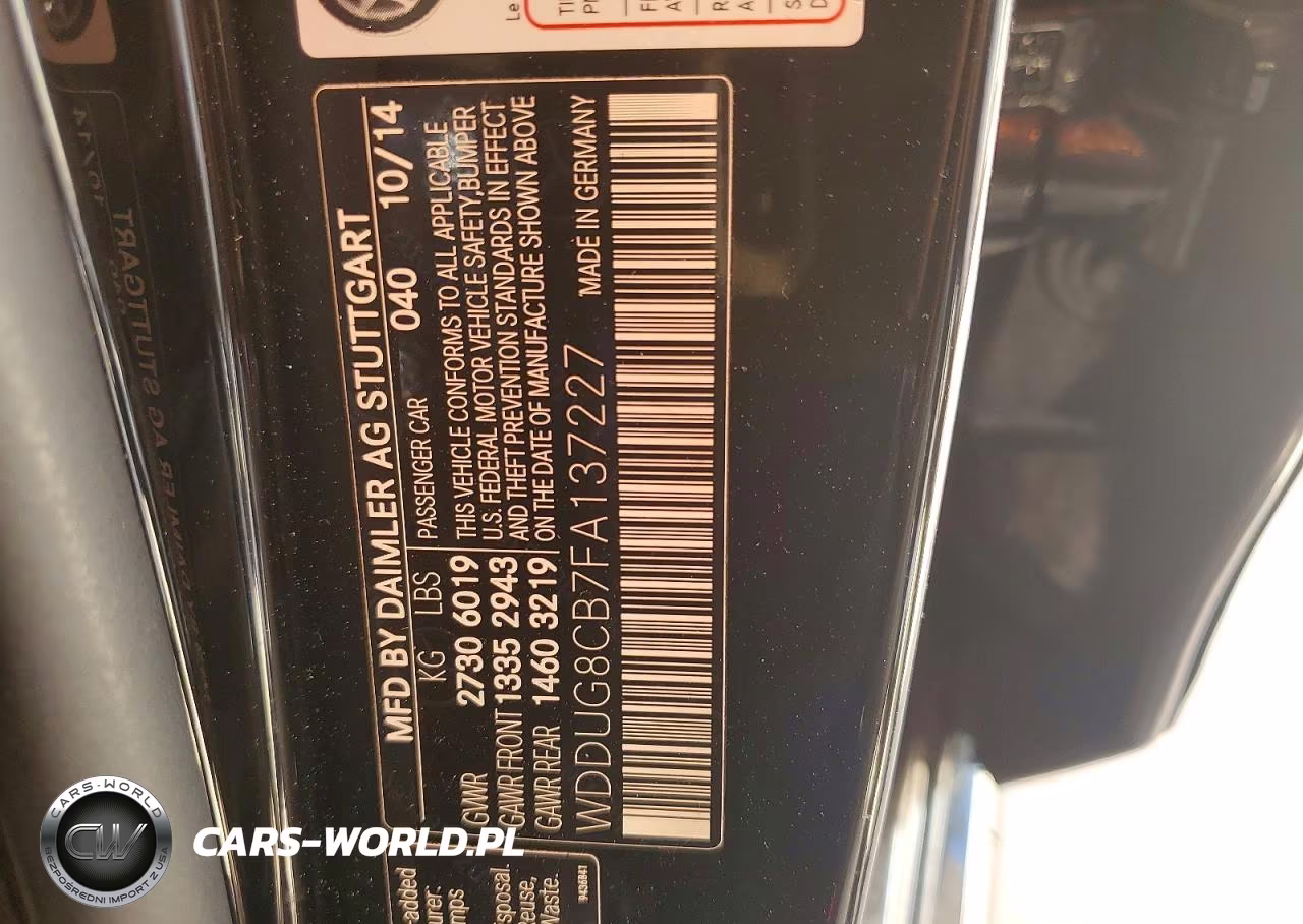 2015 Mercedes-Benz S 550 VIN:WDDUG8CB7FA137227 - 13
