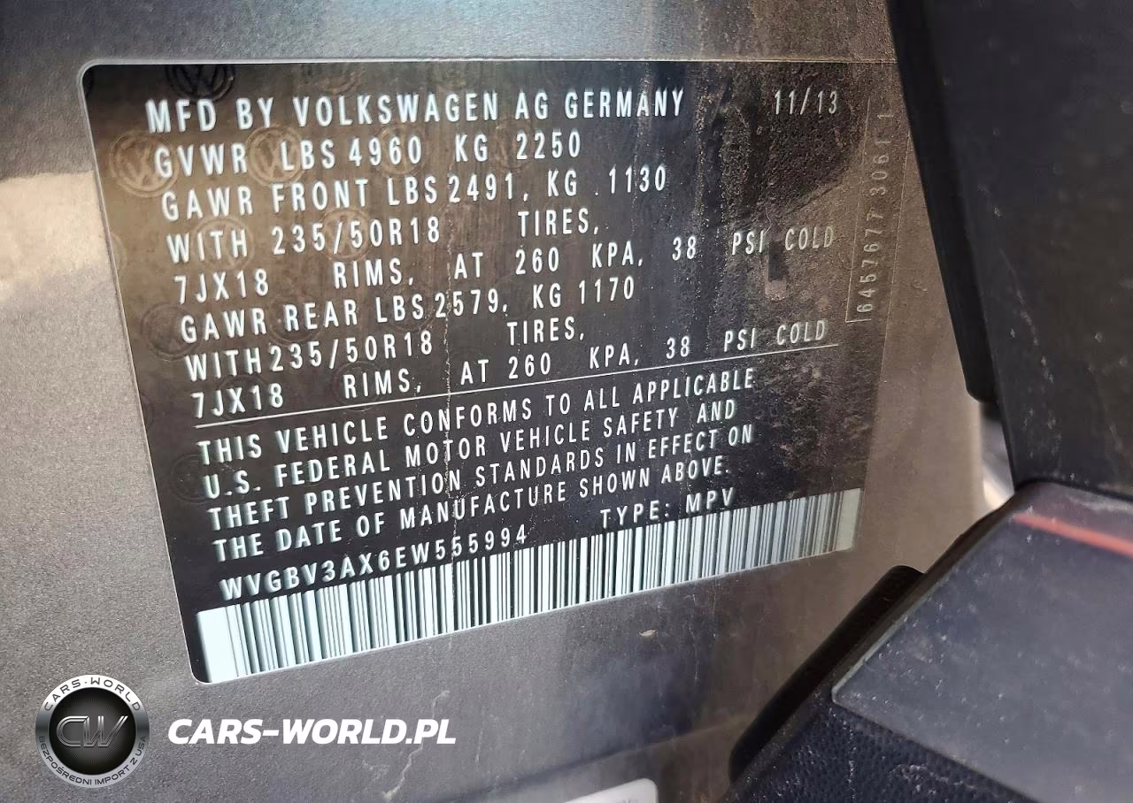 2014 Volkswagen Tiguan S VIN:WVGBV3AX6EW555994 - 13
