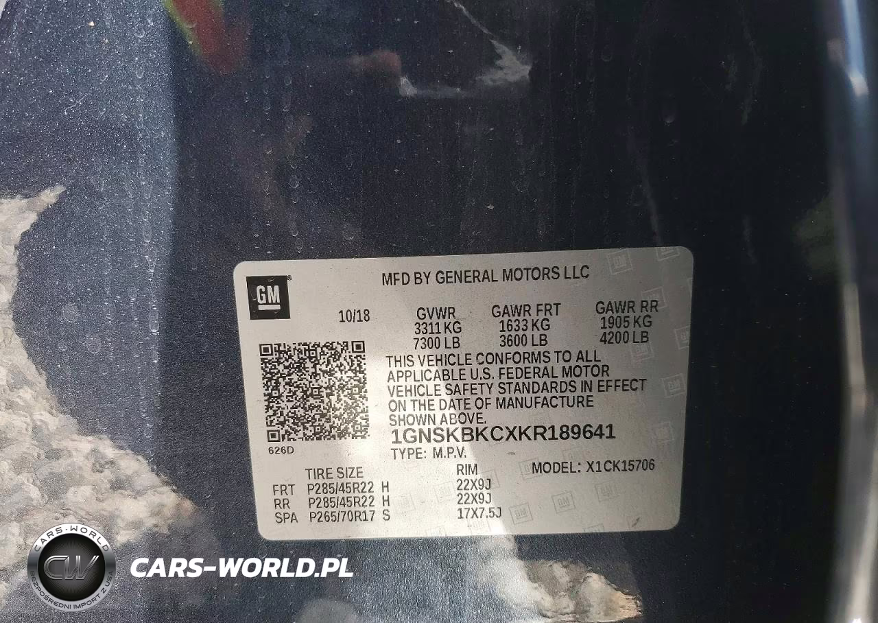 2019 Chevrolet Tahoe K1500 Lt VIN:1GNSKBKCXKR189641 - 14