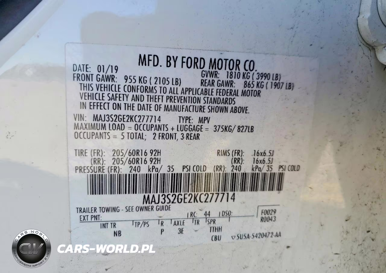 2019 Ford Ecosport Se VIN:MAJ3S2GE2KC277714 - 14