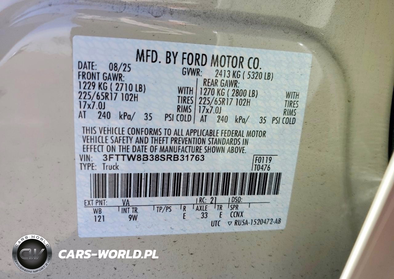 2025 Ford Maverick Xl VIN:3FTTW8B38SRB31763 - 12