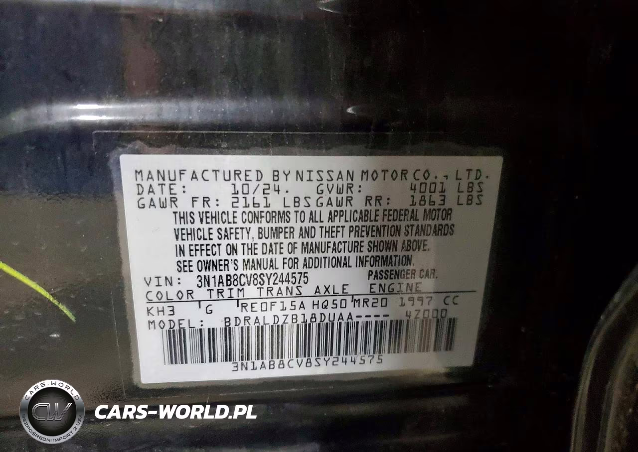 2025 Nissan Sentra Sv VIN:3N1AB8CV8SY244575 - 12