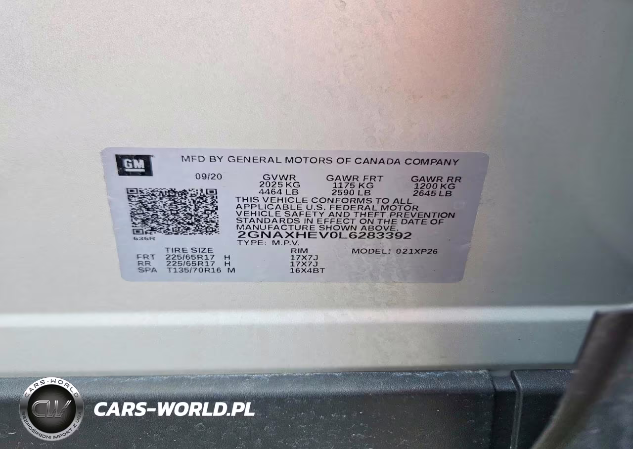 2020 Chevrolet Equinox Ls VIN:2GNAXHEV0L6283392 - 13