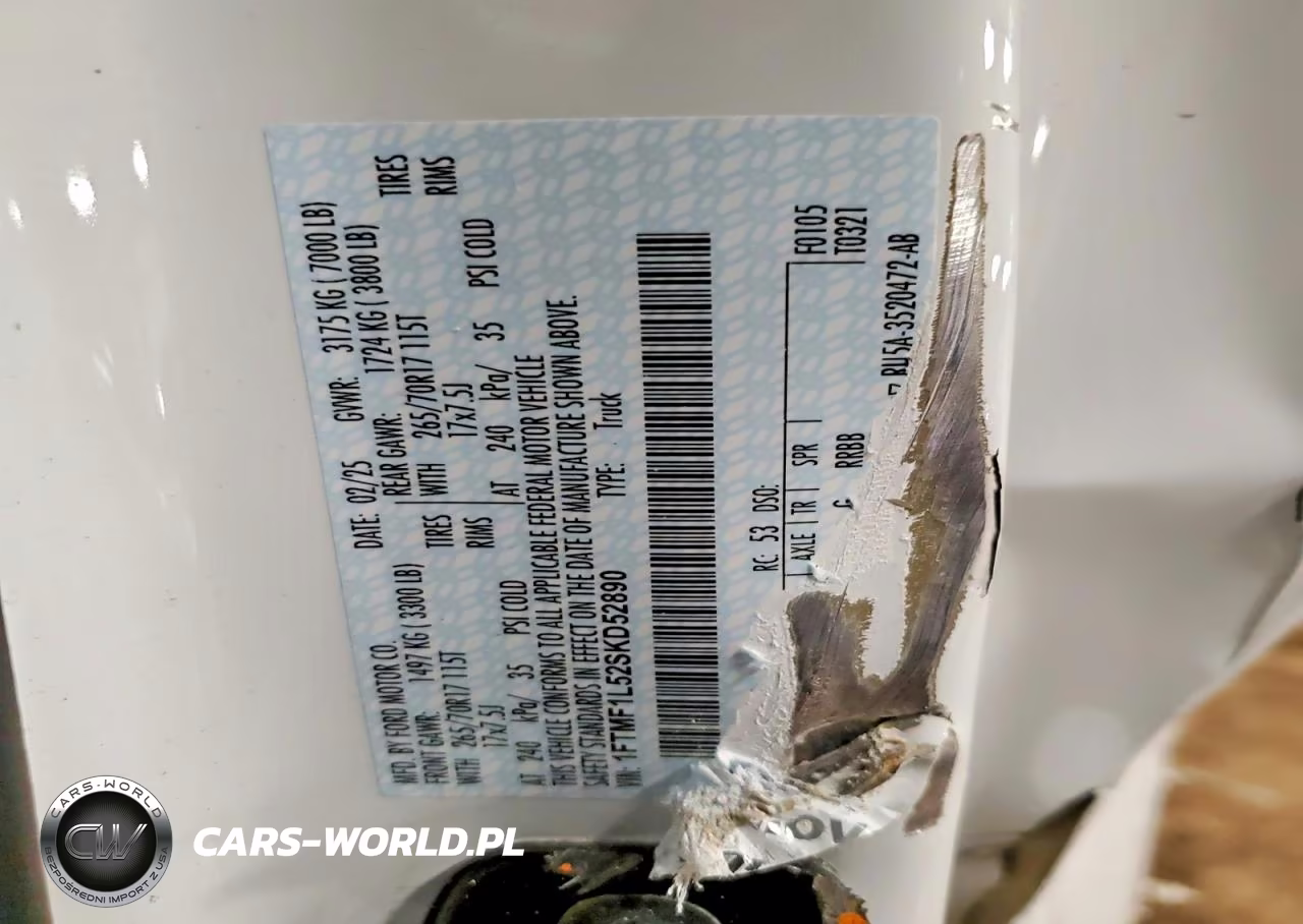 2025 Ford F150 VIN:1FTMF1L52SKD52890 - 13