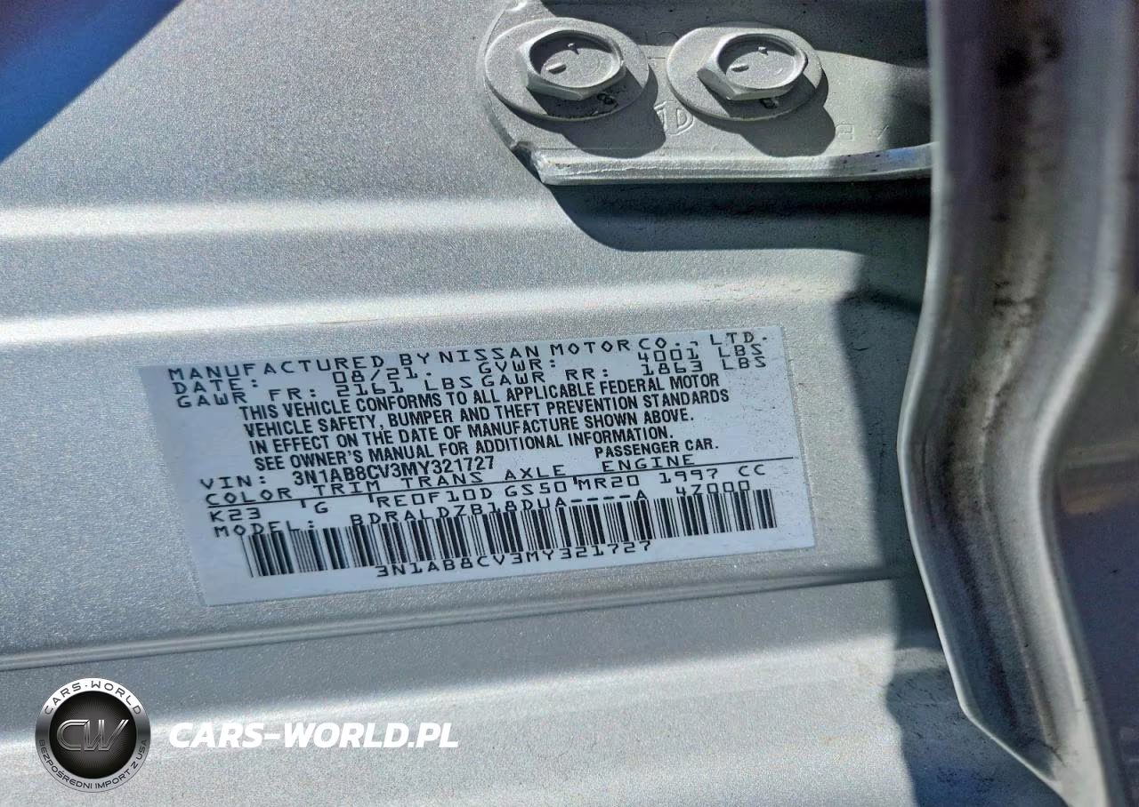 2021 Nissan Sentra Sv VIN:3N1AB8CV3MY321727 - 12