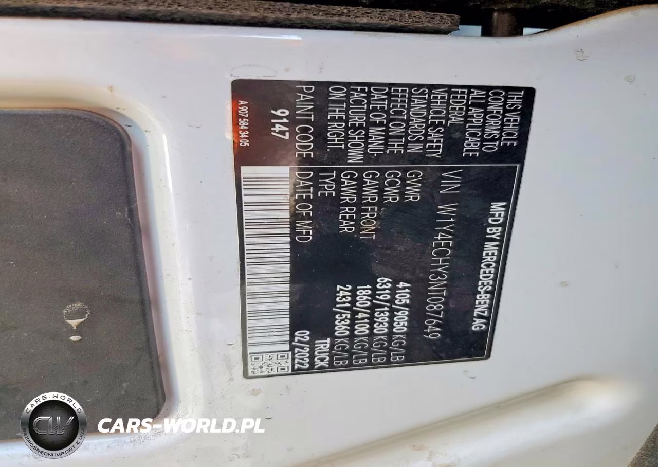 2021 Mercedes Benz Sprinter 2500 Delivery Van VIN:W1Y4ECHY3NT087649 - 13