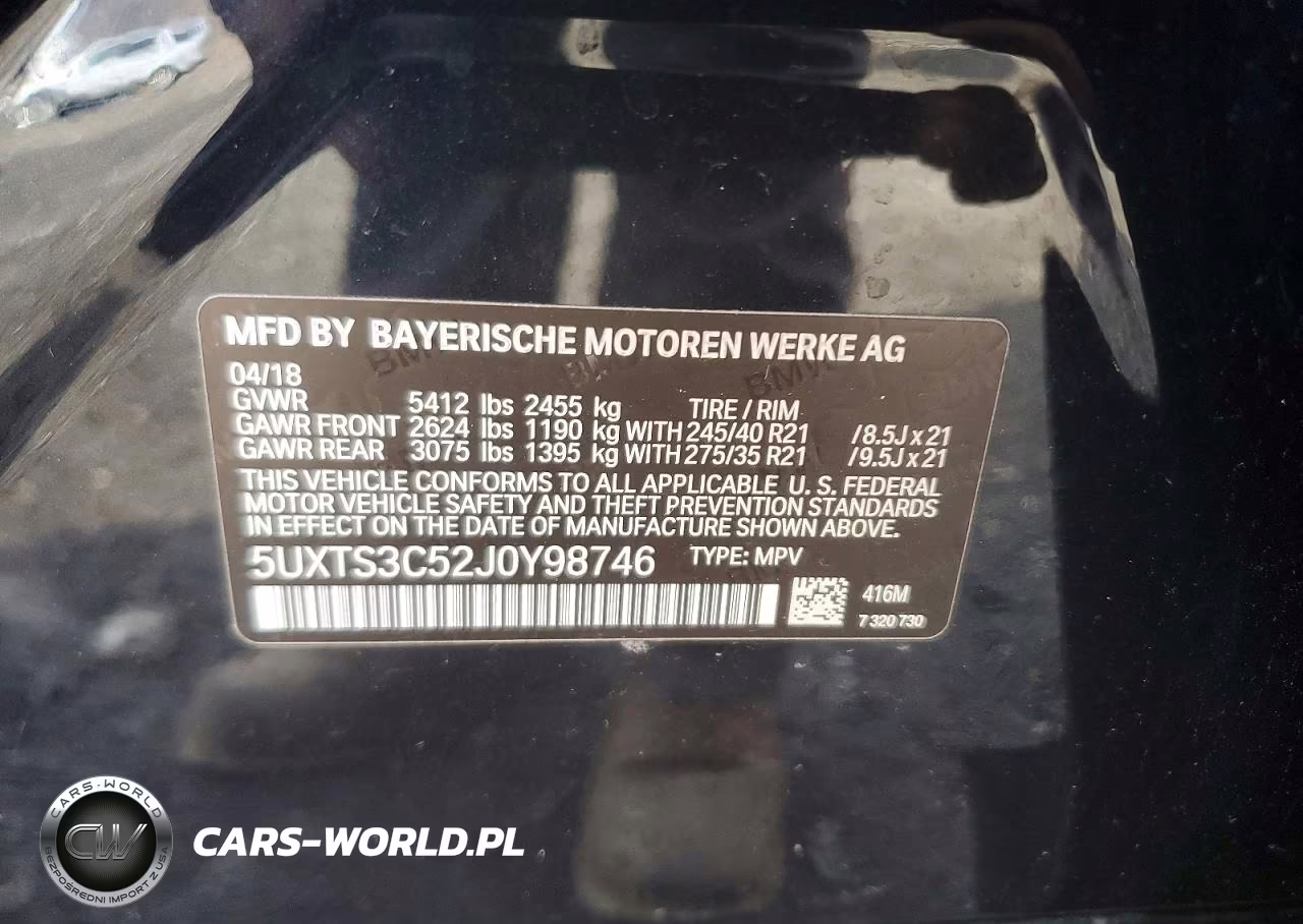 2018 BMW X3 xDrivem40I VIN:5UXTS3C52J0Y98746 - 13