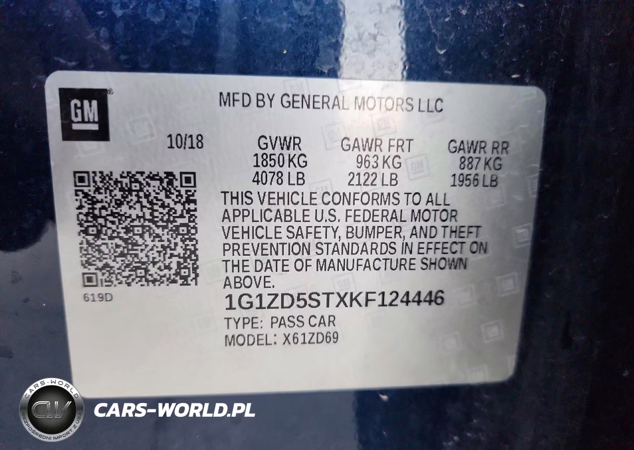 2019 Chevrolet Malibu Lt VIN:1G1ZD5STXKF124446 - 13