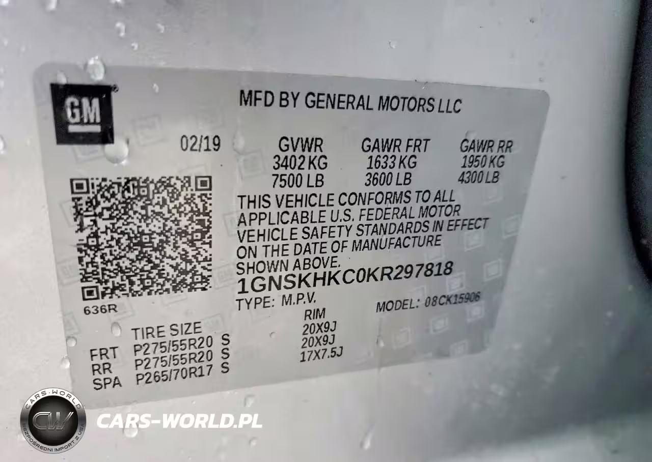 2019 Chevrolet Suburban K1500 Lt VIN:1GNSKHKC0KR297818 - 14