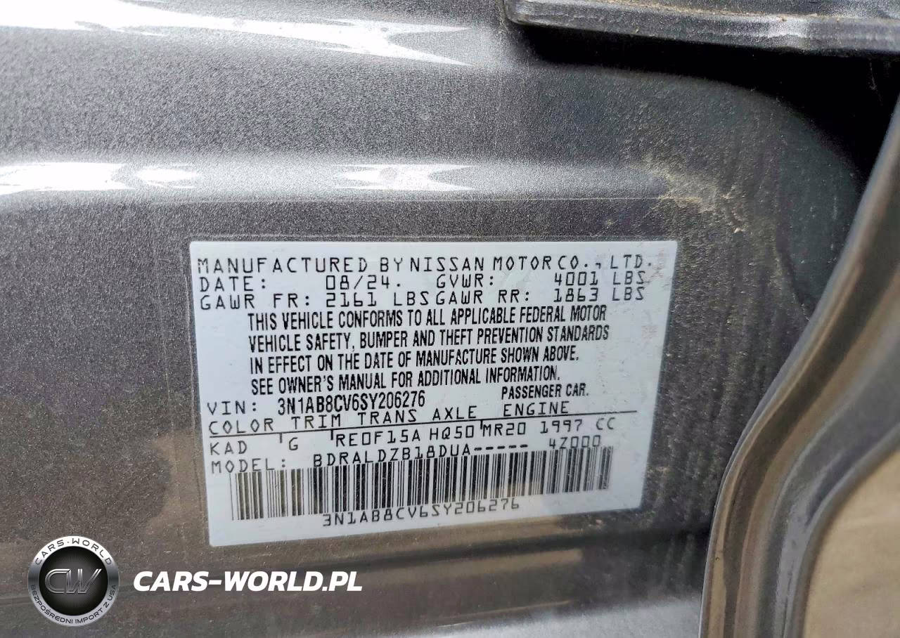 2025 Nissan Sentra Sv VIN:3N1AB8CV6SY206276 - 12