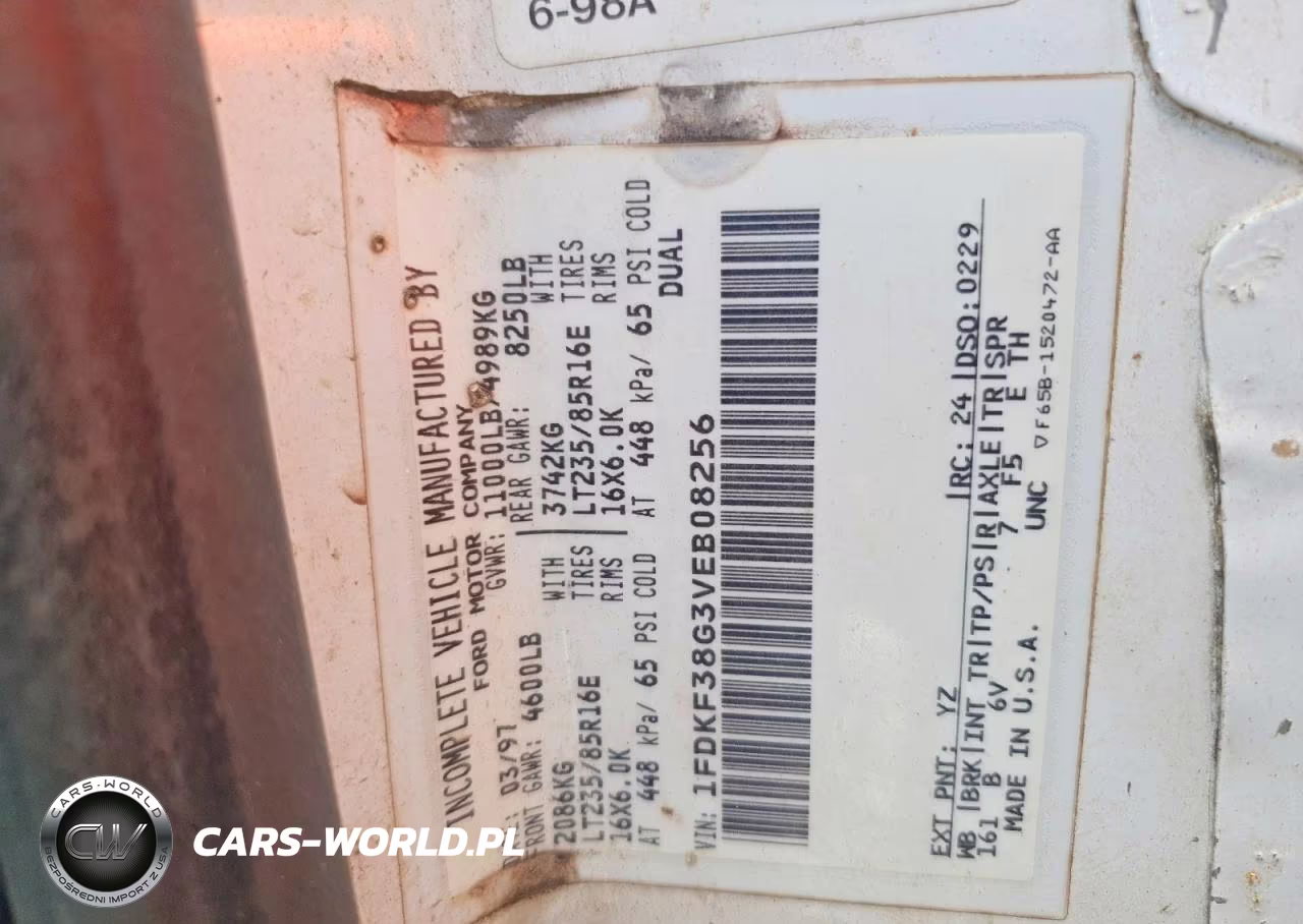 1997 Ford F350 Super Duty Flatbed Truck VIN:1FDKF38G3VEB08256 - 13