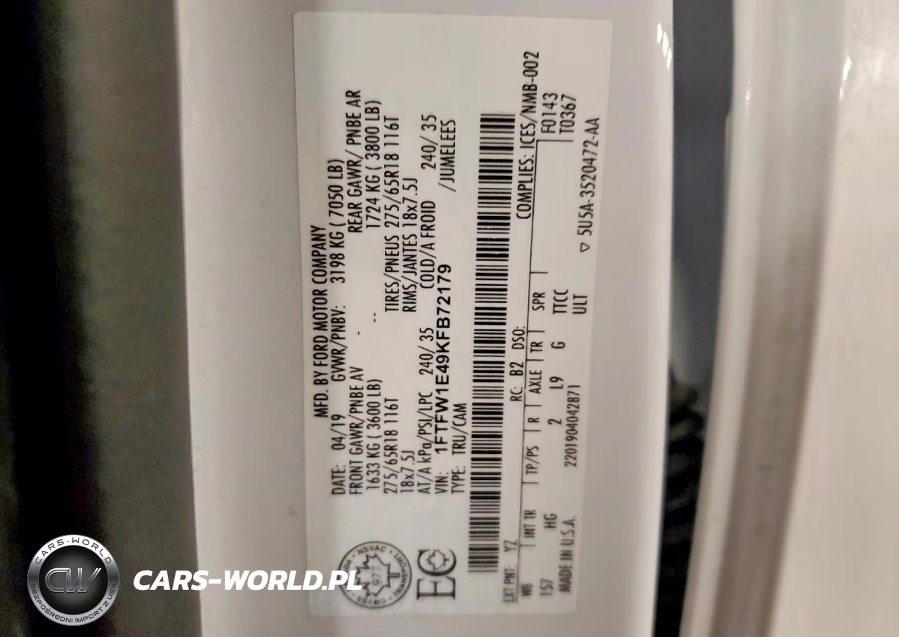 2019 Ford F150 Supercrew VIN:1FTFW1E49KFB72179 - 12