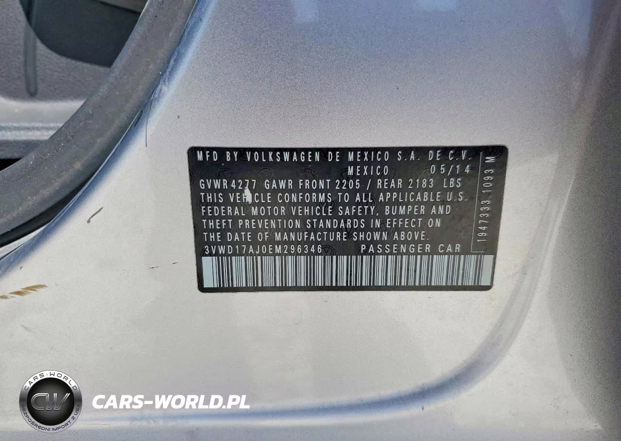 2014 Volkswagen Jetta Se VIN:3VWD17AJ0EM296346 - 13