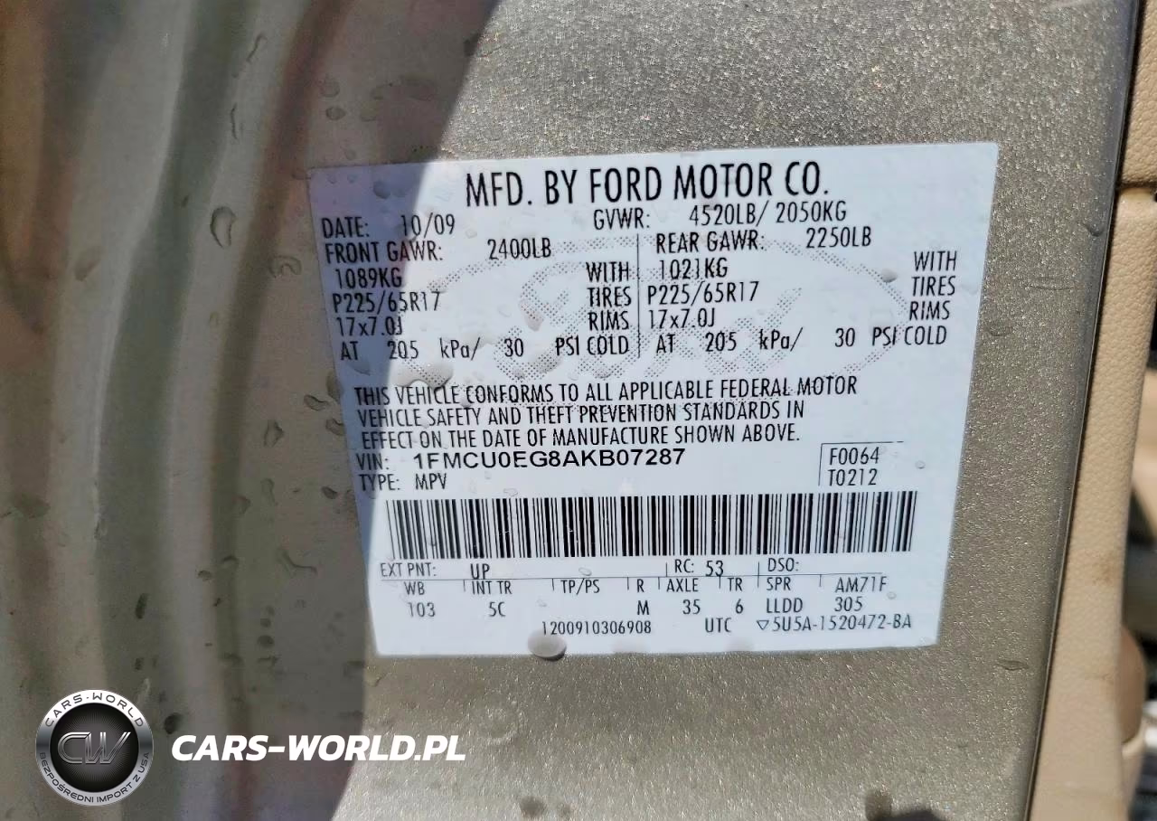 2010 Ford Escape Limited VIN:1FMCU0EG8AKB07287 - 12